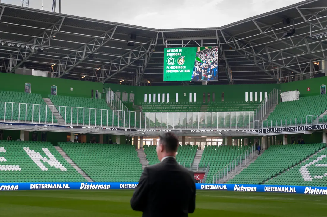 Stadionscherm met data